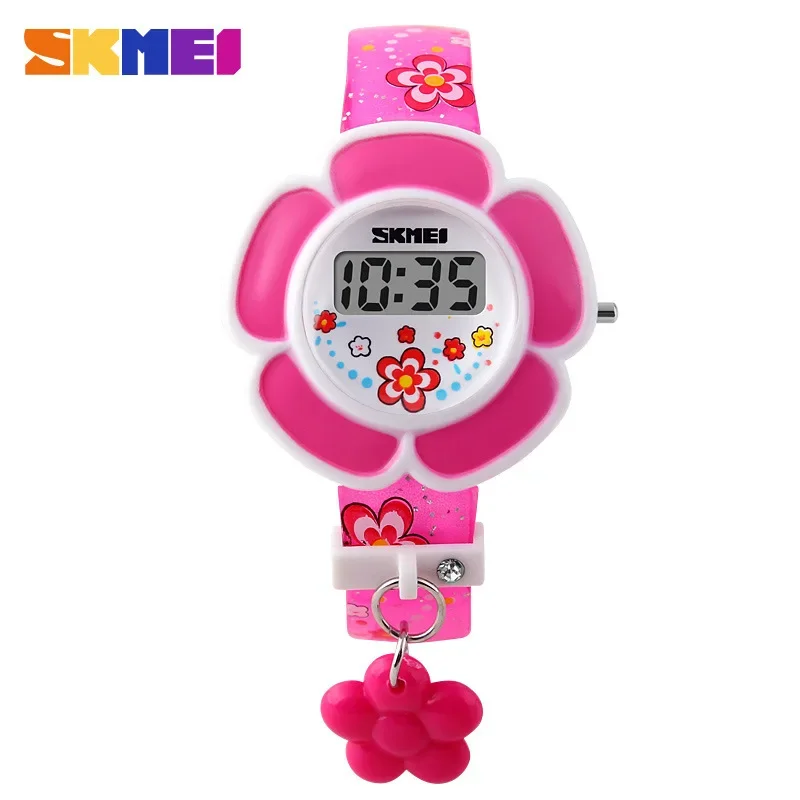 SKMEI-Montre électronique en forme de fleur mignonne pour enfants, montres pour étudiants masculins et féminins, à la mode, 1144