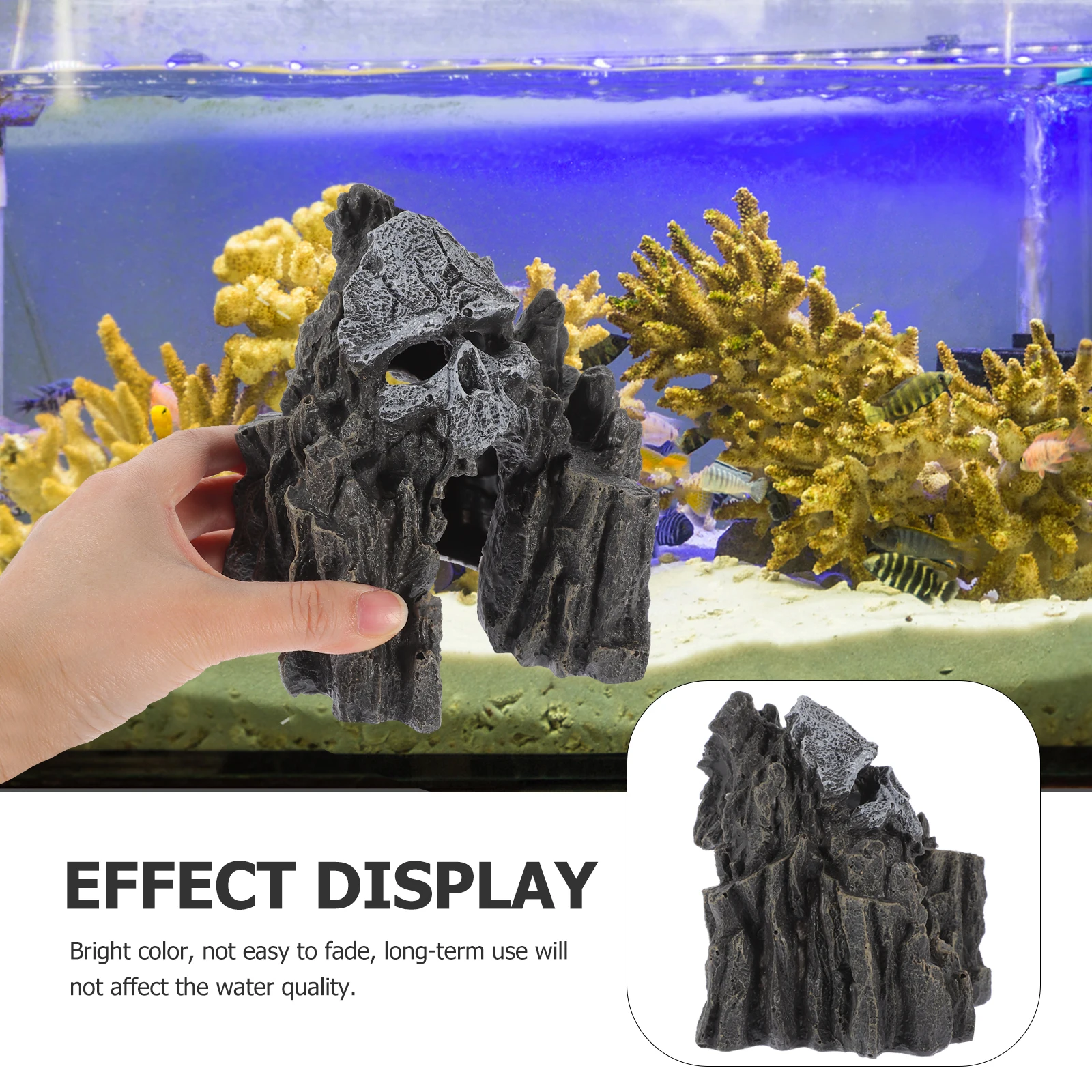 

Skull Cave Decoration Fish Tank Decorations Decorative Habitat Climbing Pet for Aquarium Ornaments Resin