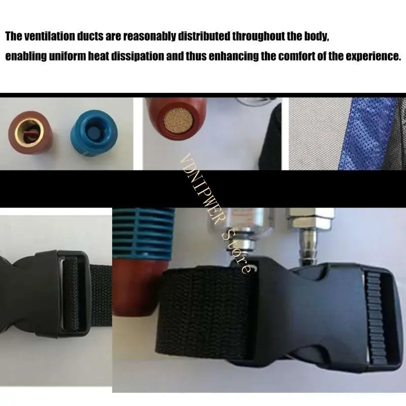 Chaleco helado chaqueta fría ajustable soldadura aire acero chaleco enfriamiento comprimido D08E