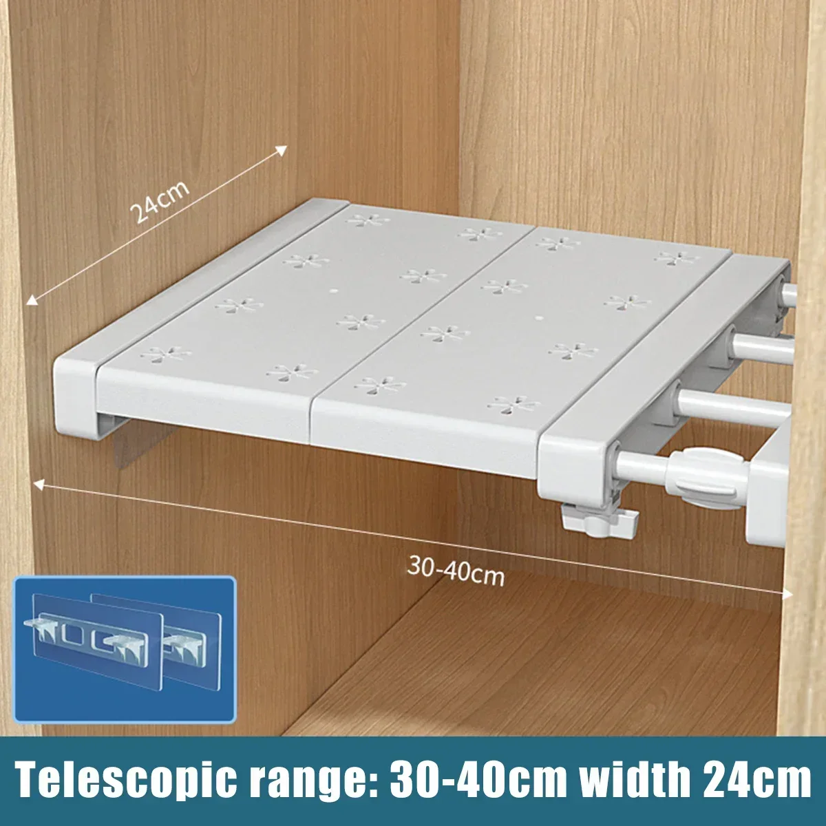 Adjustable Locker Shelf Organizer,Scalable Layered Separator Storage Rack Expandable Closet Tension Shelf for Cabinet Wardrobe