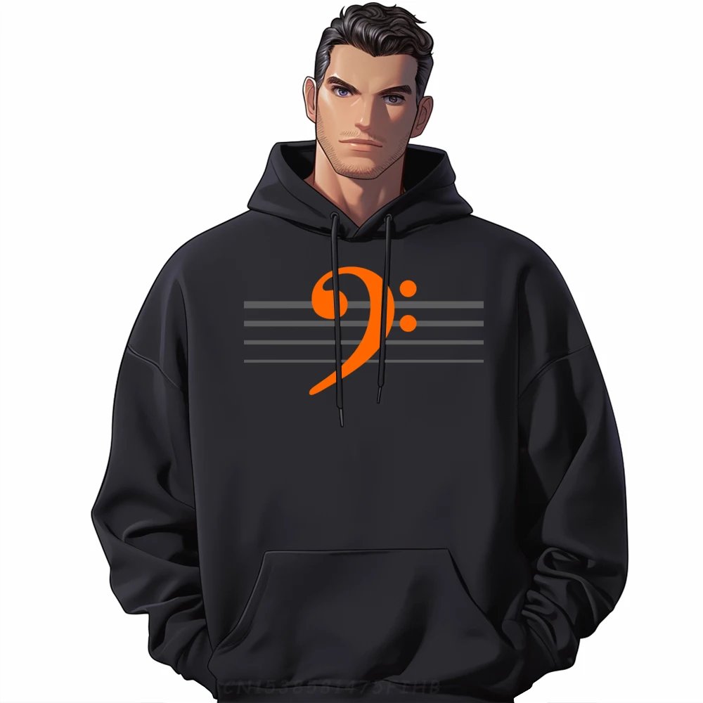 EADG 4 String Orange Bass Clef Bass Guitar Bass Player Street Wear Hoodies Summer Men Clothes Oversize Long Sleeve Vaporwave