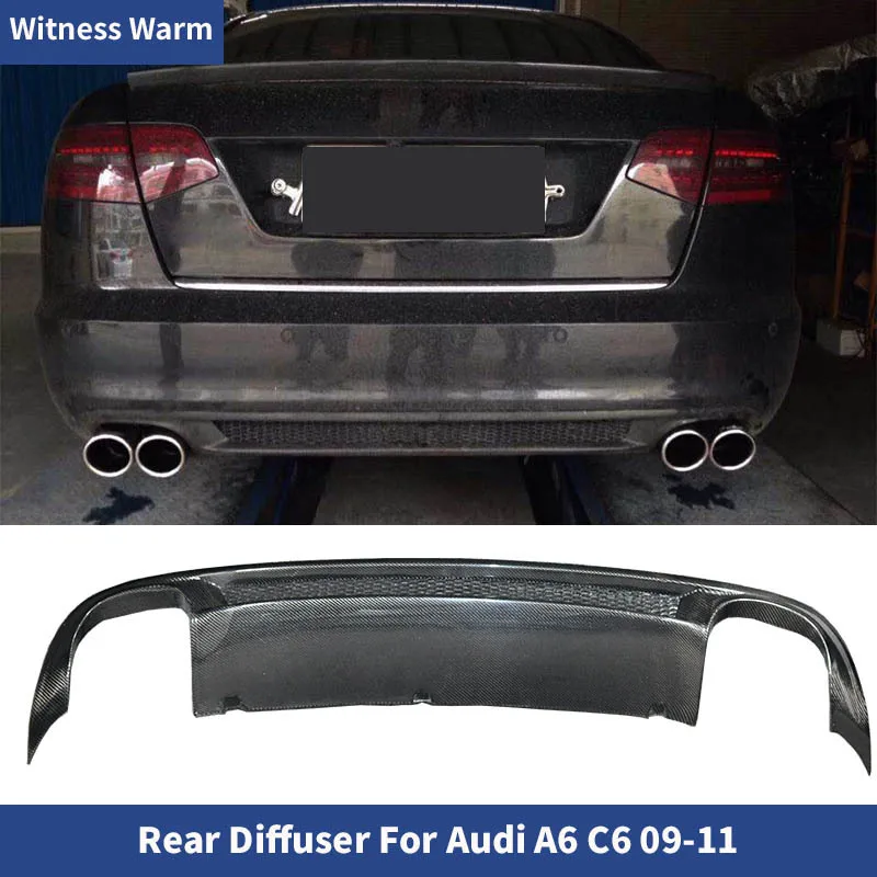 Carbon Fiber Frp Rear Bumper Diffuser Lip Spoiler for Audi A6 C6 Splitters Sline Style 2009 2010 2011