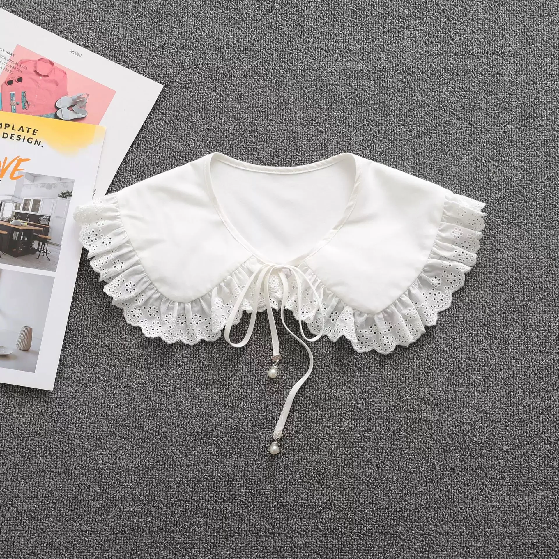 

Женская кружевная блузка с искусственным воротником, кукольный воротник с облаком на плечо, съемный воротник рубашки, блузка, верхние воротники для женщин, дропшиппинг