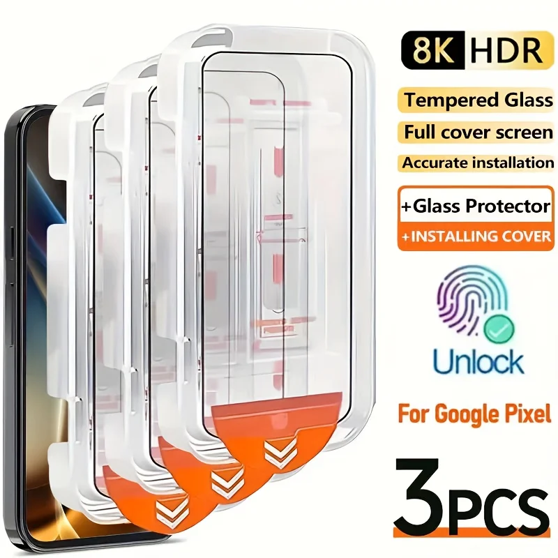 8K HD Panzerglas für Google Pixel 11 Pro XL, automatisch installierbarer Displayschutz für Google Pixel 10 9 Pro XL 10A 9A 8A 7A 6A 8 7