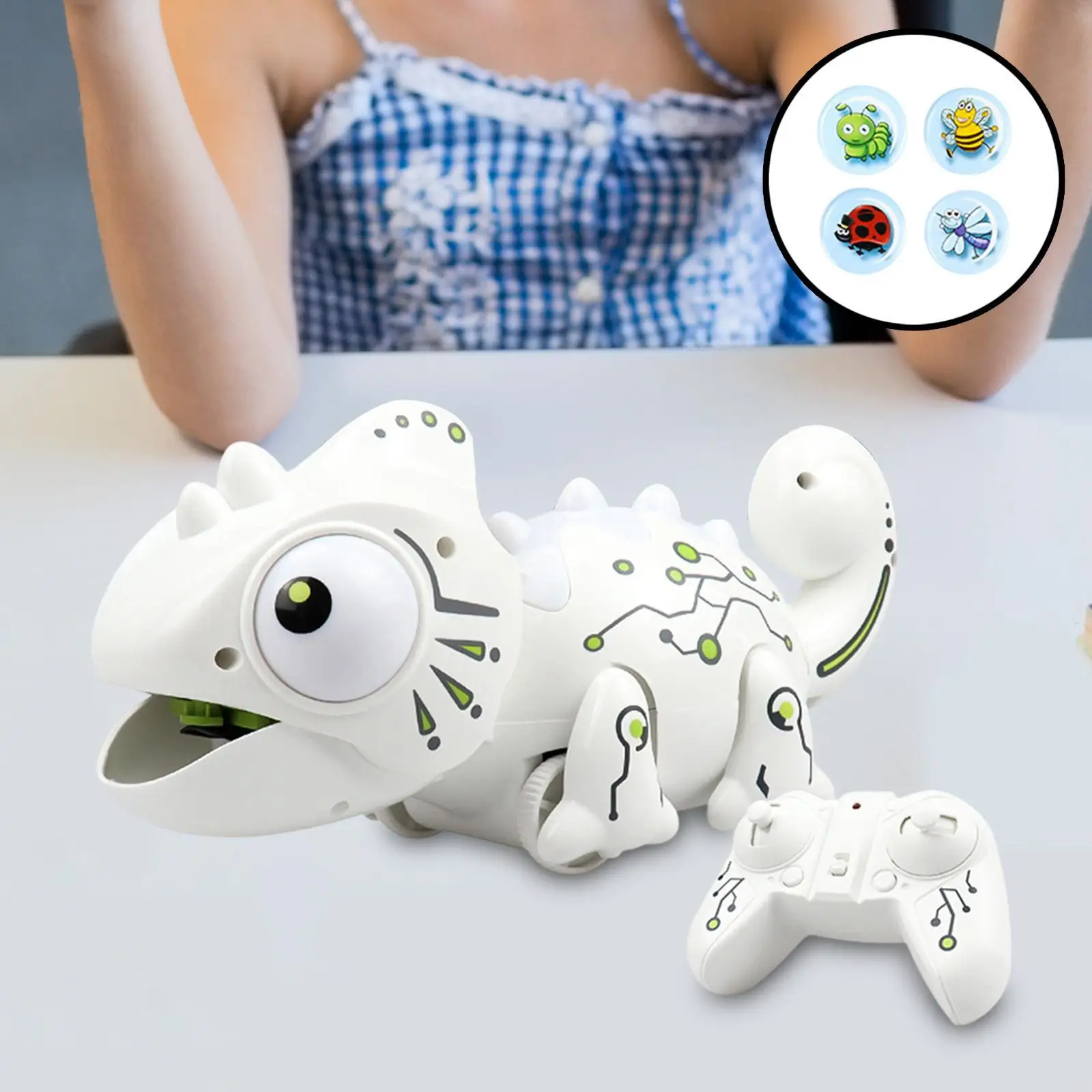 Interactive RC Chameleon Robot Toy with Sound and Light Effects Sensory Toy for Children Learning Fun