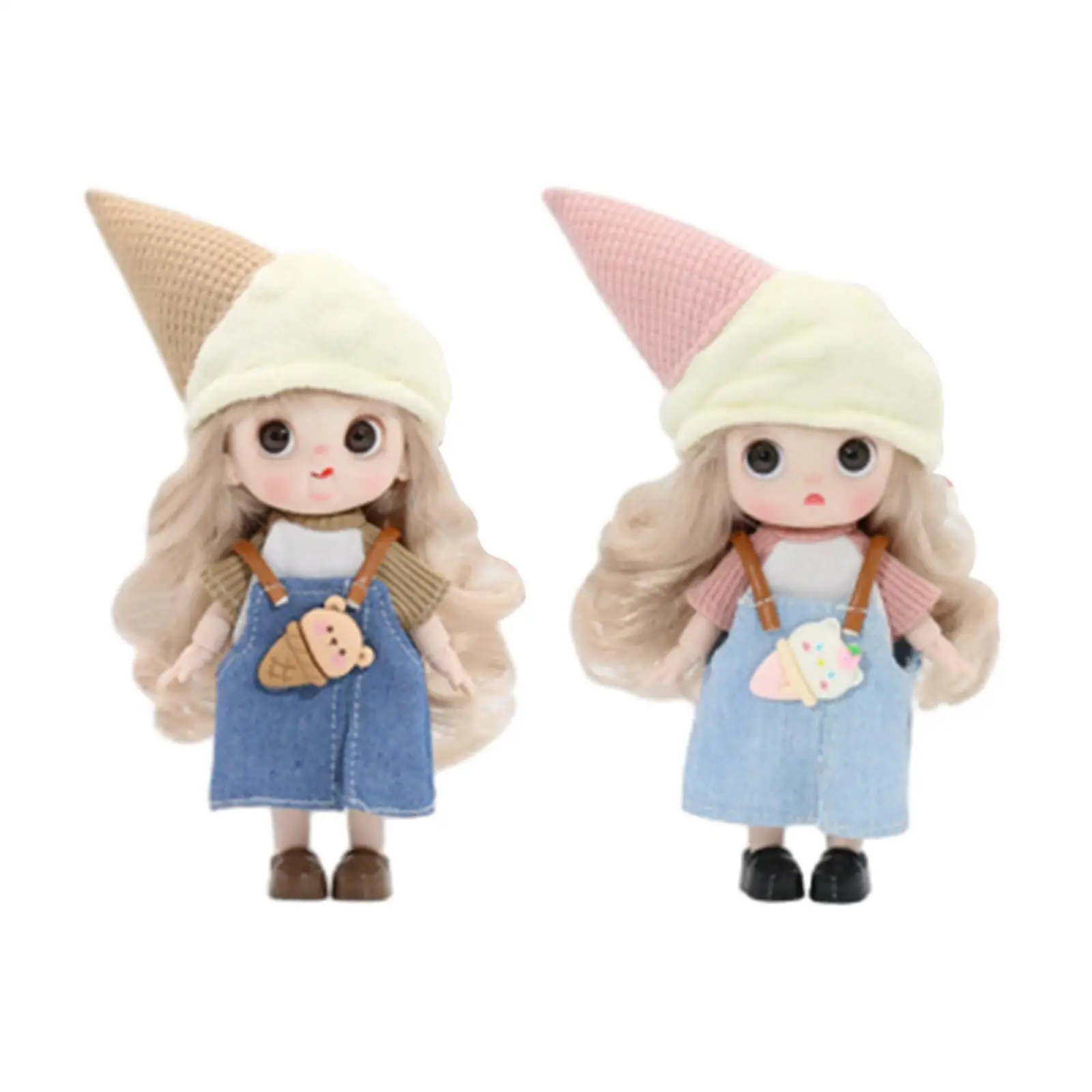 Girls Doll Soft Hair Cute Doll Dress up Toy 3D Eyes with Clothes Outfit Shoes for Kids Children Girls Boys Age 3 4 5 6 7 8 Gifts