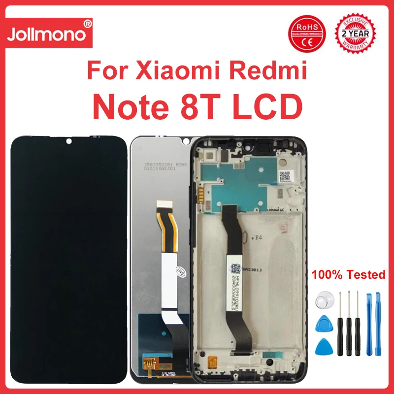 

6.3" Screen for Xiaomi Redmi Note 8T M1908C3XG Lcd Display Digital Touch Screen with Frame for Redmi Note 8T Assembly