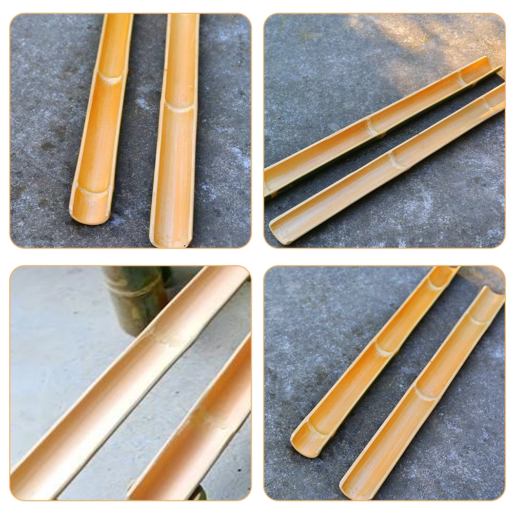 

2pcs Bamboo Diy Decor Fish Tank Water Channel Recycling For Aquarium Patio Yard Garden Outdoor Water Fountain Bamboo Fountain