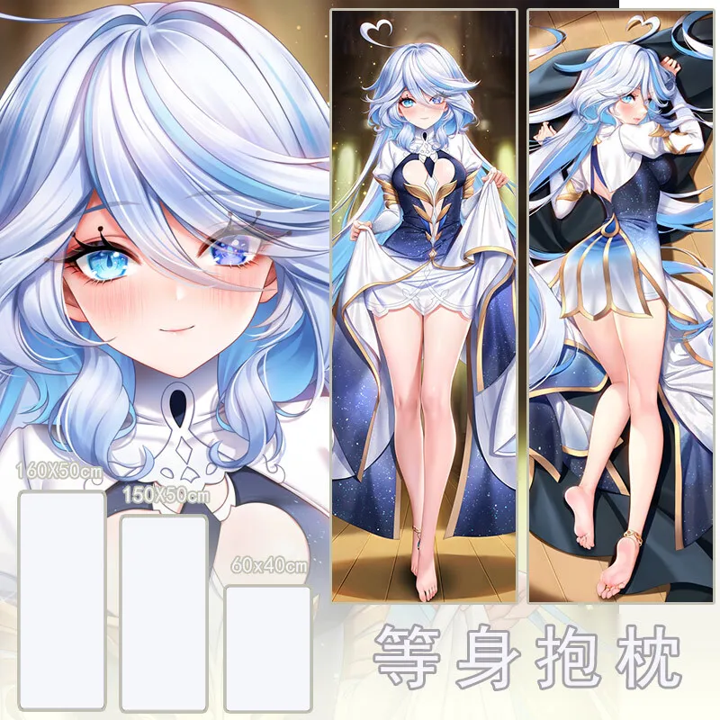 

Genshin Impact Furina De Fontaine Dakimakura Hing Body Case Otaku Pillow Cushion Bed Linings Xmas Gift