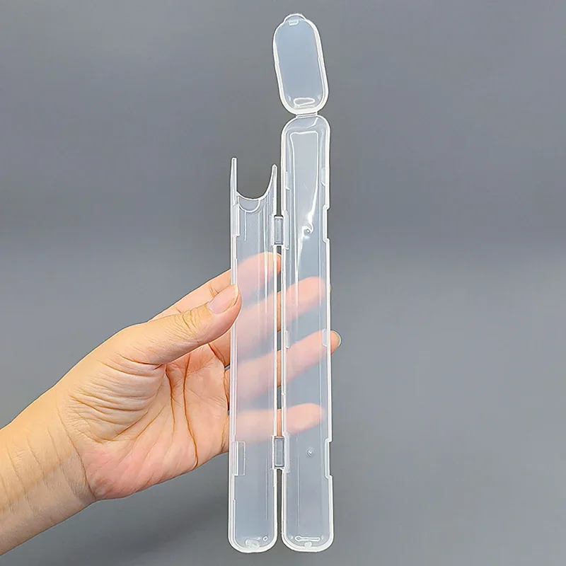 Caja de almacenamiento de brochas de maquillaje transparente portátil, 1 Uds., con cubierta, lápiz de cejas, organizador de brochas de maquillaje, estuche para palillos, herramienta de belleza