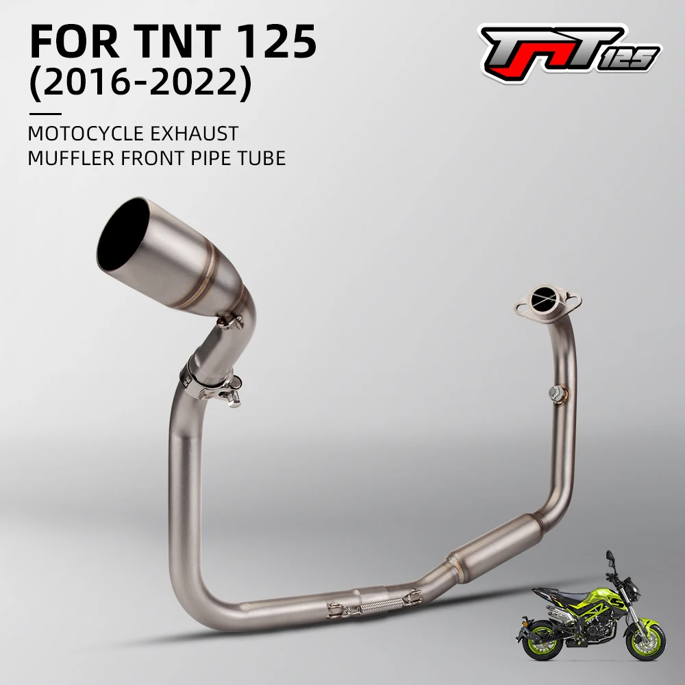 

Motorcycle Exhaust Modify Stainless Slip on Front Link Pipe 51mm Interface Escape Moto For Benelli TNT 125 135 TNT125 TNT135