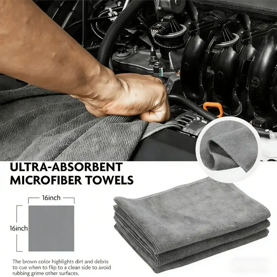 9PC Car Detailing Kit, Car Dust Brush, Microfiber Towel & Applicator, Scratch-Free & Ultra-Soft For Leather, Seats & Interior