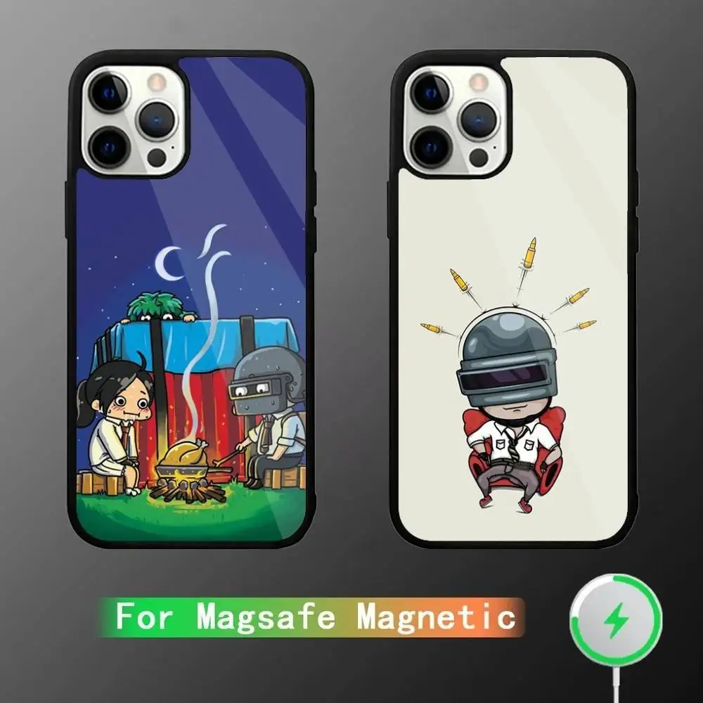 

P-PUBG Game Phone Case For iPhone 17,16,15,14,13,12,11,Pro,Max,Plus,Mini,SE4,E Magnetic Magsafe Wireless Charging