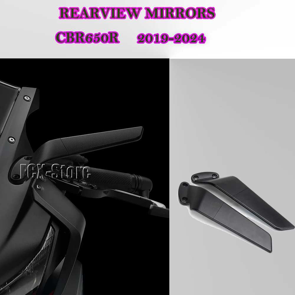 

Motorcycle Accessories Mirror Wind Wing Adjustable Rotating Rearview Mirror BlackFor Honda CBR 650R CBR 650 R CBR650R 2019-2024