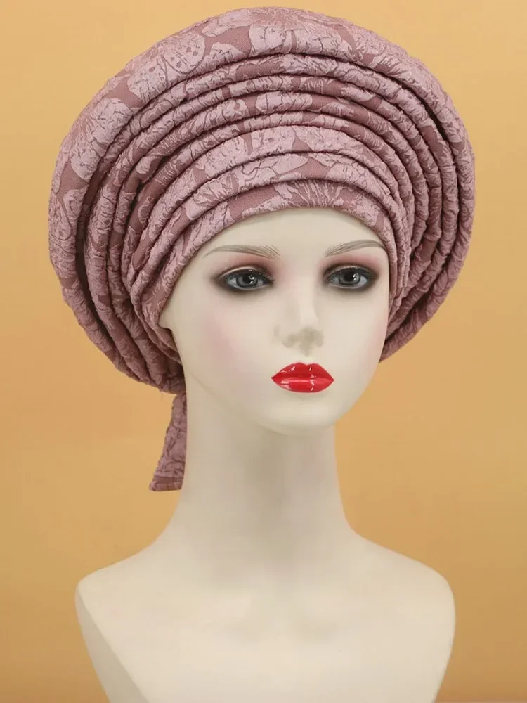 Gorro de Gele africano listo para Mujer, turbante para Mujer, Geles de boda nigerianos, envolturas para la cabeza musulmana, gorro, Turbante para Mujer 2024