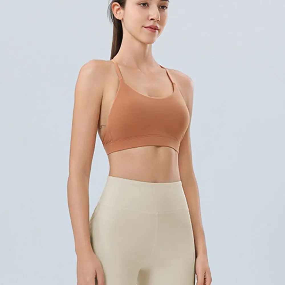 Widen Band Nahtloser Damen-Sport-BH, atmungsaktiv, mit Brustpolster, modische Yoga-Tops, aushöhlen, bequeme Damen-Dessous, Yoga