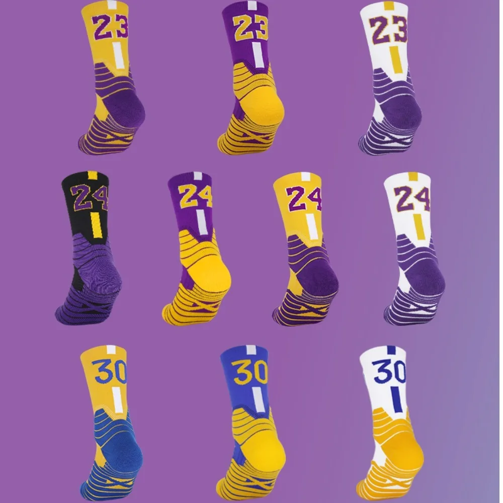 Men Elite for Basketball Socks Kobe Bryant Sports Boy and Children Jordan Balls Medium Tube Towel for Training