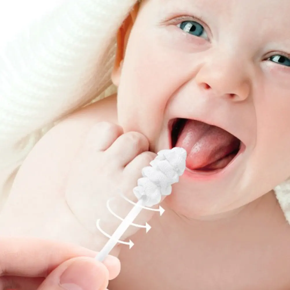 

30Pcs Baby Oral Care Accessories Newborn Tongue Cleaner Soft Gauze Brush Practical Gift for Friends with Newborns