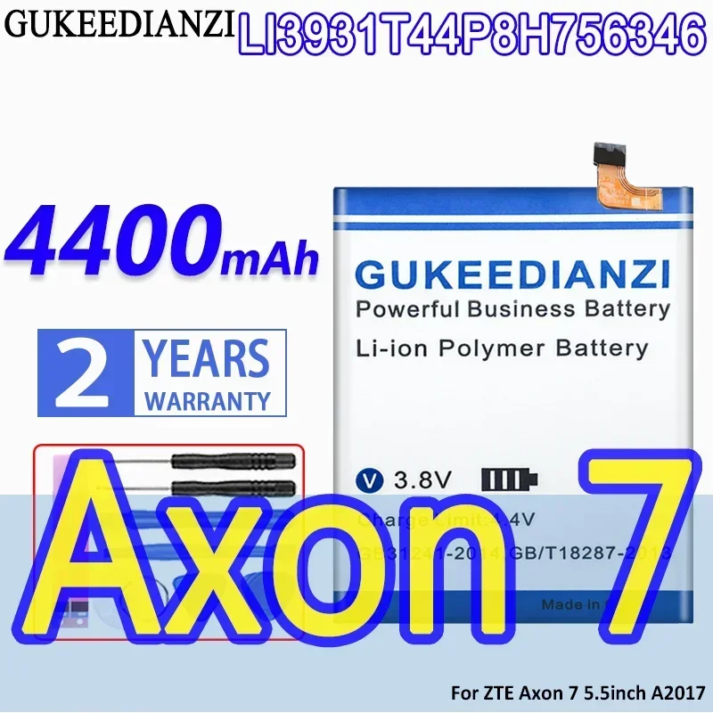 GUKEEDIANZI High Capacity Battery LI3931T44P8H756346 4400mAh For ZTE Axon 7 5.5inch A2017 Bateria