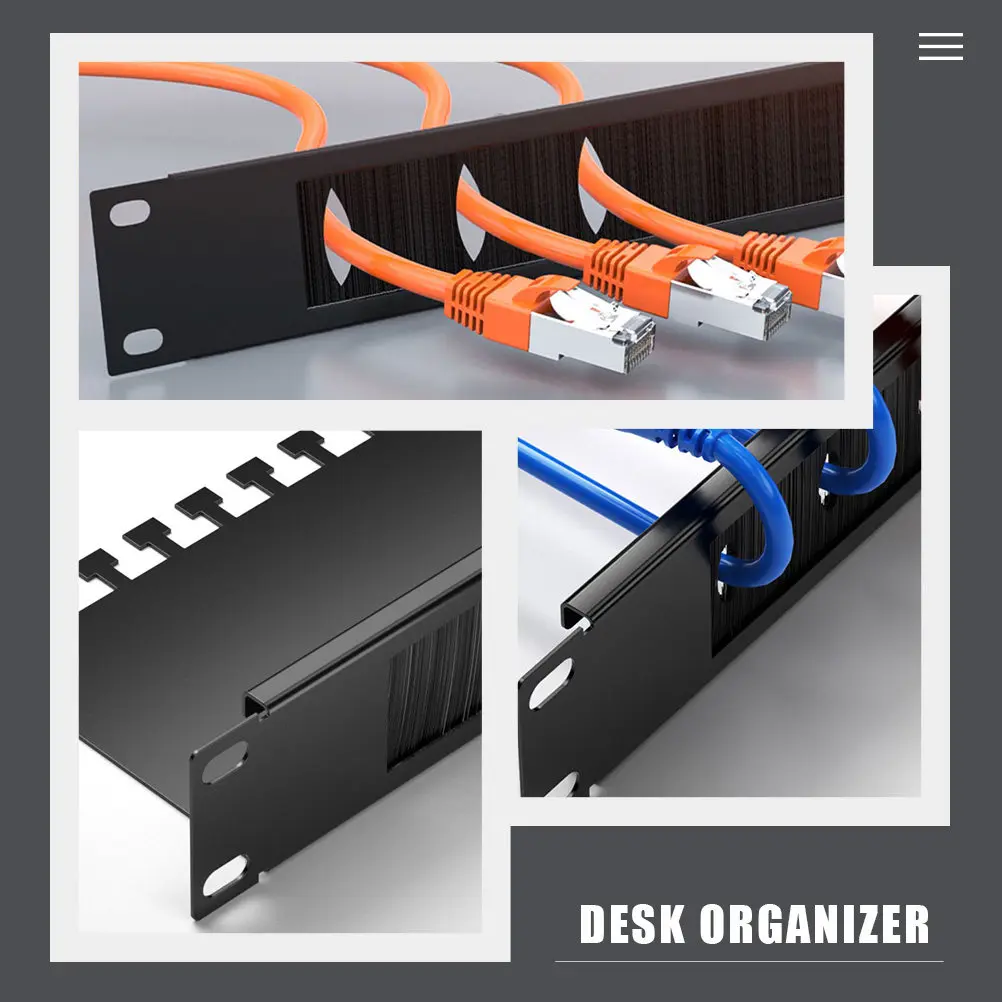 Cable Management Rack Network Cabinet Organizer Black 24 Port 48 Port Dust Proof Blind Panel Storage Shelf for Computer Cords