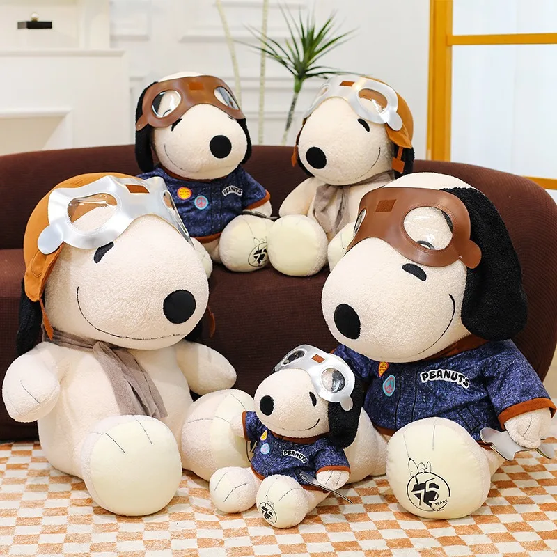 2025年新作 パイロットスヌーピー人形 睡眠枕 可愛い犬人形 ぬいぐるみ 誕生日プレゼント 友達へのプレゼント 部屋飾り 人形