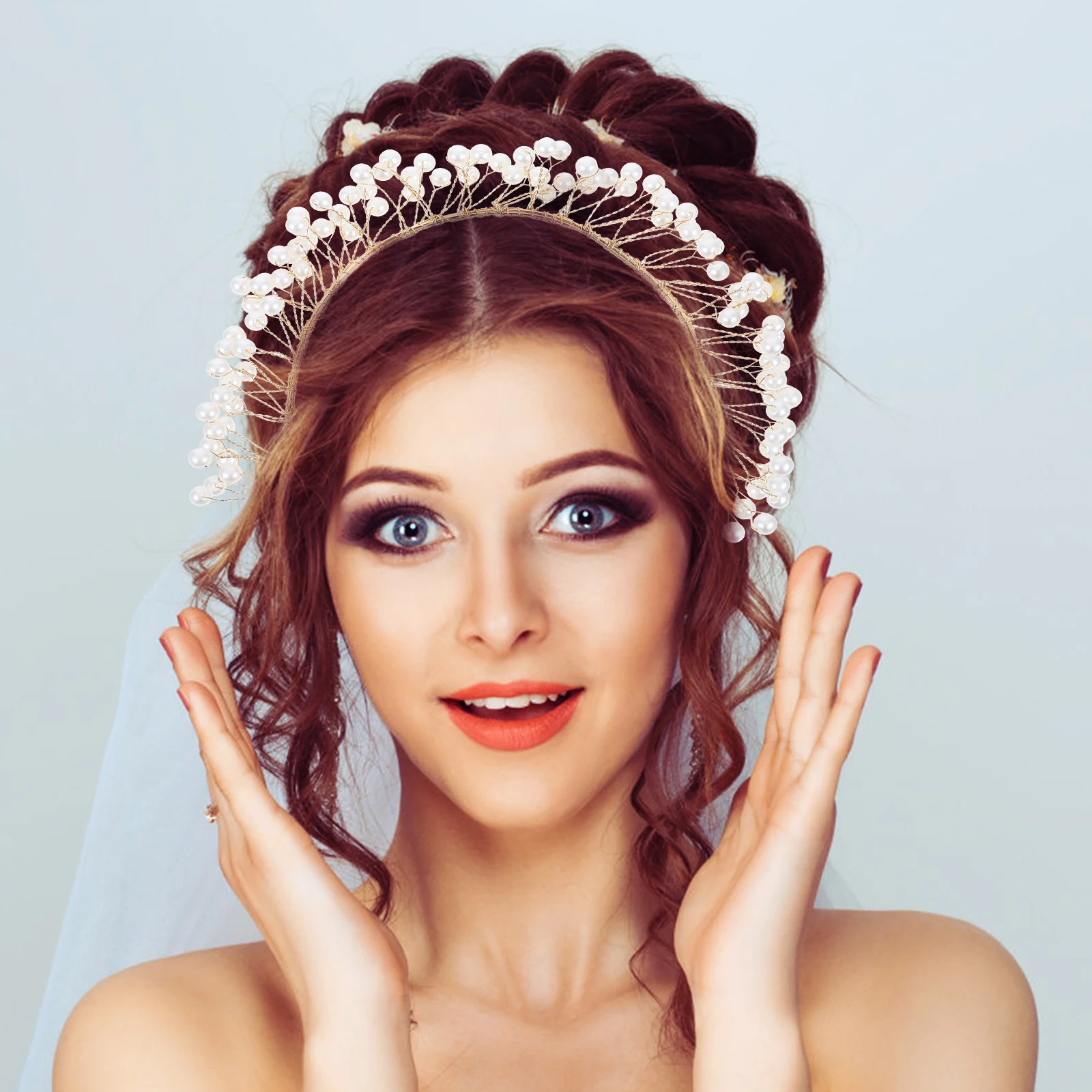 

Head Decorations for Women Headband Crystal Pearls Forehead Chains Bride Bridal Headpieces Wedding