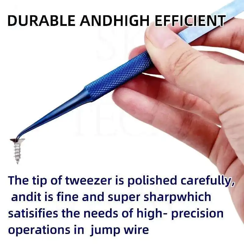 

1pcs Fingerprint Flying Wire Tweezers Titanium Alloy 0.15mm Fine Tip Durable&High Efficient Phone Repair Curved Or Straight Tips