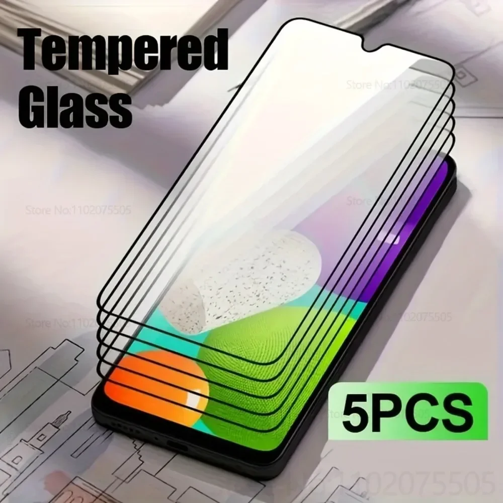 5 Stück Full Cover Displayschutzfolie für Samsung Galaxy A36 A33 A34 A26 5G A56 A55 A50 A35 A32 A52 A54 gehärtetes Glas Anti-Kratzer