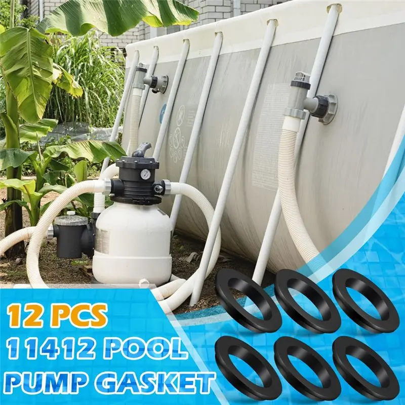 B84B 12 Pcs 11412 Pool L Shape O Ring, Pool Filter Replacement Parts, Pump Gasket for Sand Filter Pump Motor, Rubber