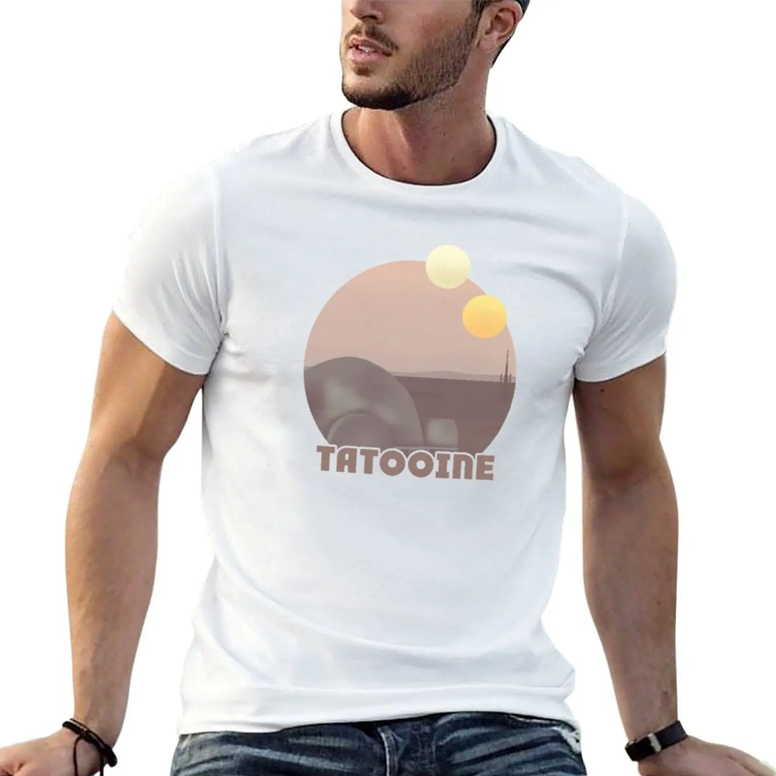 

Tatooine Retro Travel Poster T-Shirt man t shirt cotton men t shirt cotton 100% man tshirt T-shirt