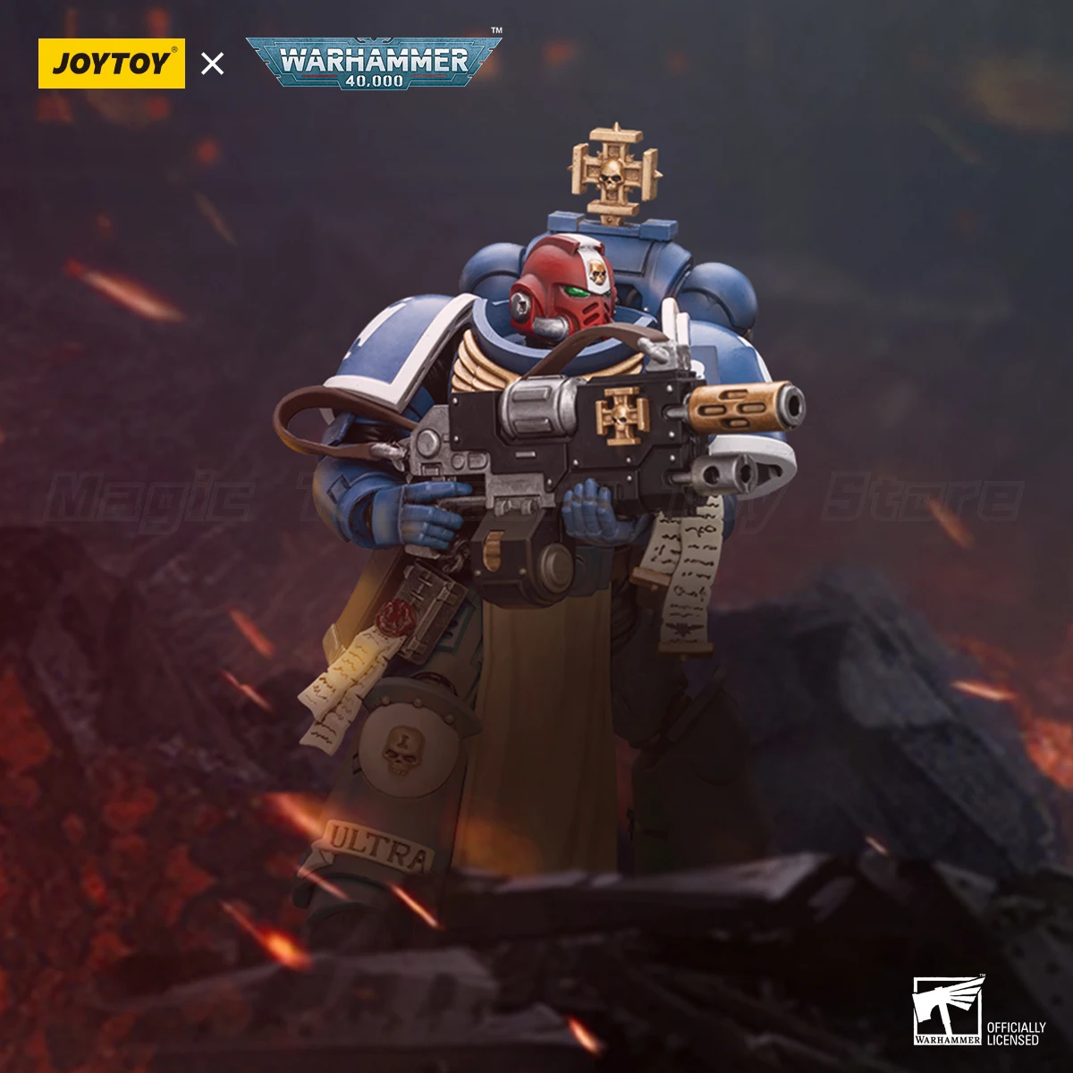 

【В наличии】JOYTOY 1/18 Фигурка Warhammer 40K Ultramarines Sternguard Veteran с болтом, модель винтовки, игрушки, подарки