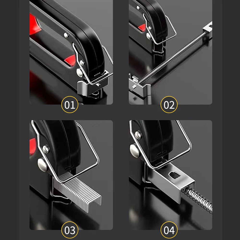 4-in-1 manuelles Nagelpistolen-Werkzeug, robust und 600/800/4000 Heftklammern für Heimwerker, Heimdekoration, Camping, industrieller Einsatz – Detail 3