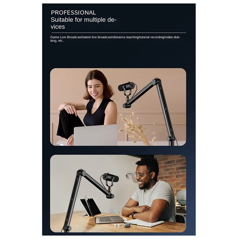 Verstelbare Ophanging Boom Microfoon Live Microfoon 360 ° Universele Desktop Beugel