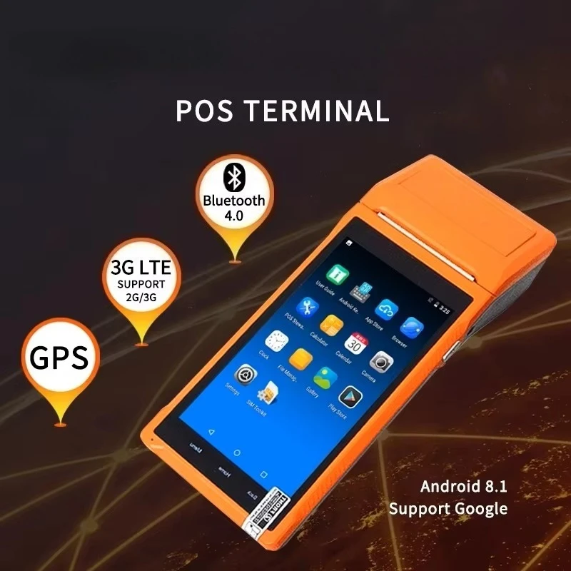 Stable Handheld Pos Machine All in One Touch Screen Android with Printer