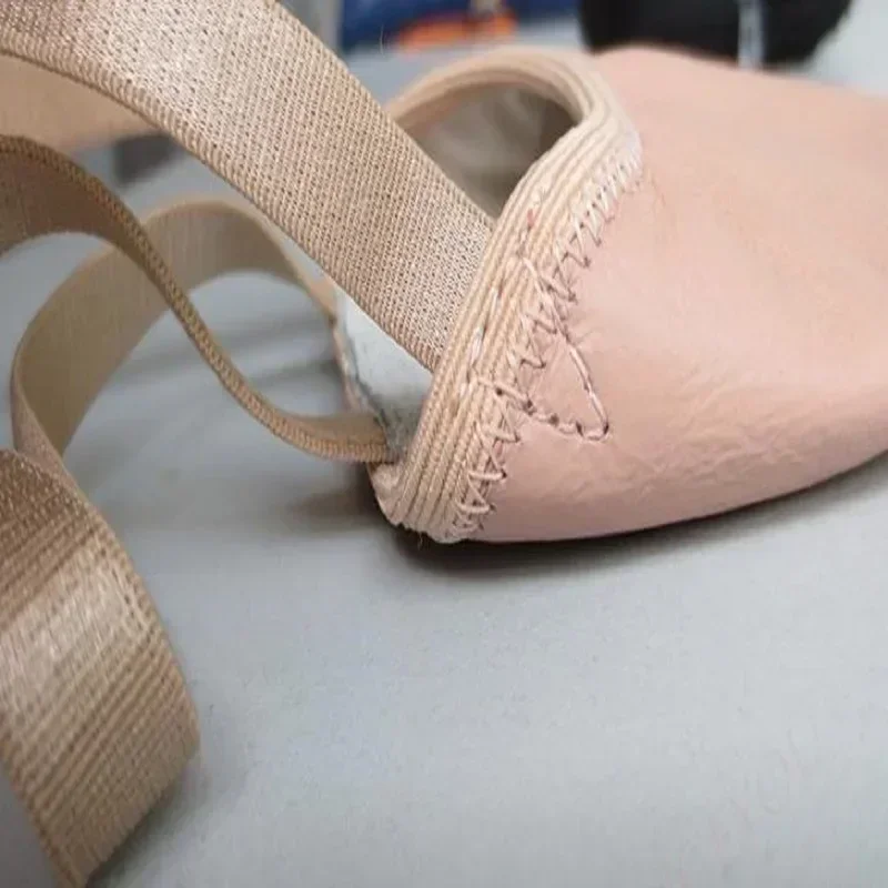 Sandalias de Danza Contemporánea con Almohadillas para los Dedos, Zapatillas de Danza Moderna, Calzado de Ballet para Entrenamiento, Zapatos de Media Suela, Duraderos, de Cuero, para Gimnasio