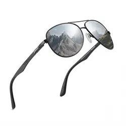 ZENOTTIC Polarized Aviator Sunglasses for Men Carbon Fiber Temple Pilot Sun Glasses with Mirrored Lens UV Protection