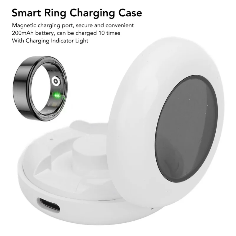 Smart Ring Charging Case With Magnetic Port 200mAh Battery Compact Charger Box For COLMI R02 R06 R11M R8 Fitness Ring