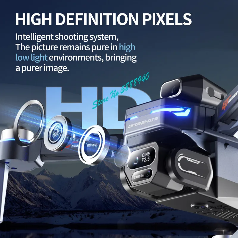 

Brushless 8K ESC Three Camera WIFI FPV RC Drone 2.4G Optical Flow Hover Obstacle Avoidance Remote Control Quadcopter Kids Toy