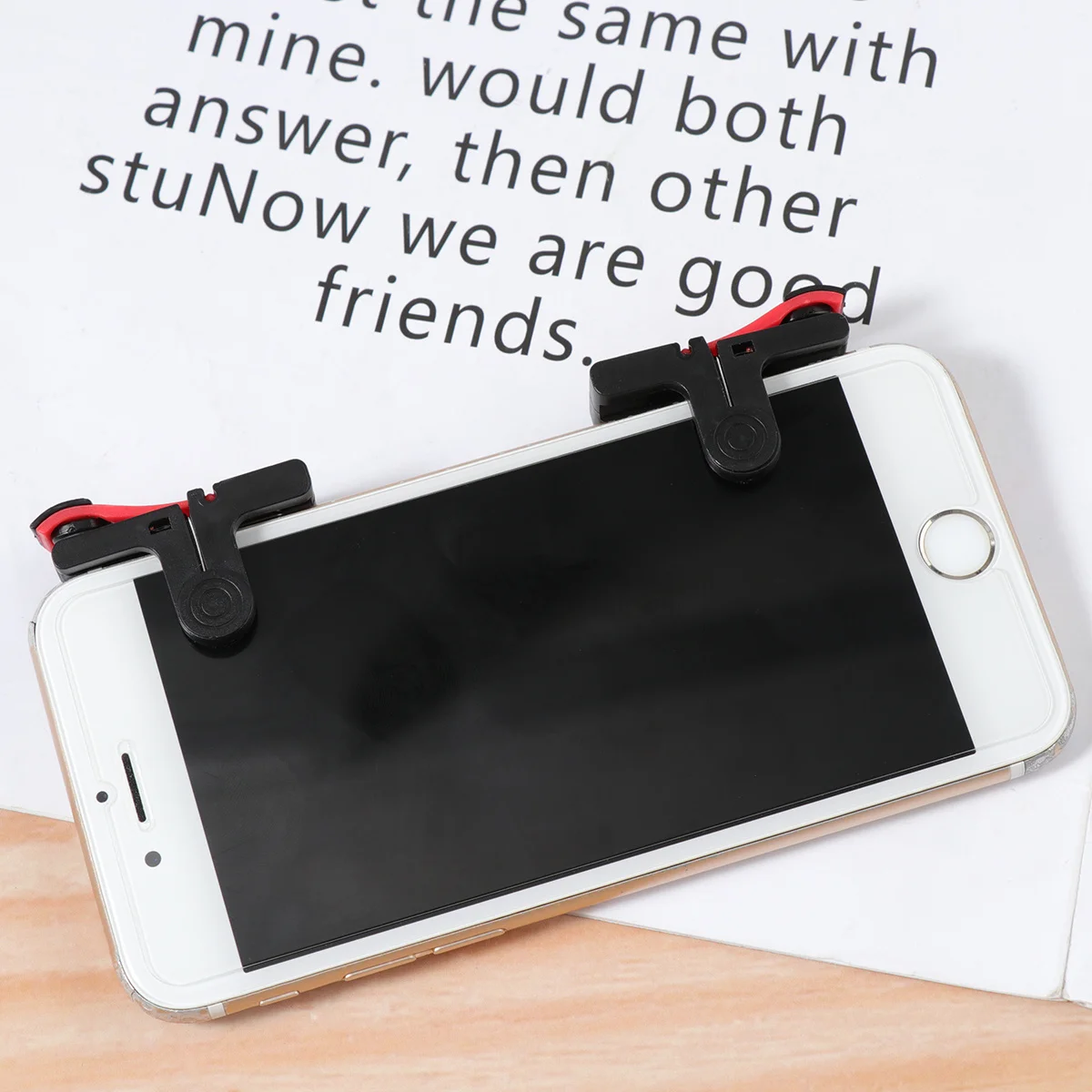 Quick Button Game Controllers Assist Tool Chicken-Eating Artifact for Phones Supports Fps Games Black and Red L R Version