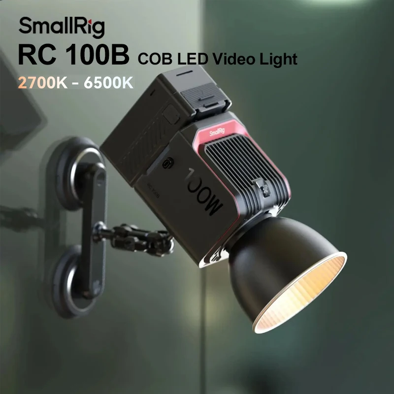 SmallRig 100W RC100B LED Video Light Handheld Film and Television Light Compatible with NP-F970 / V-mount Batteries,4894/4893