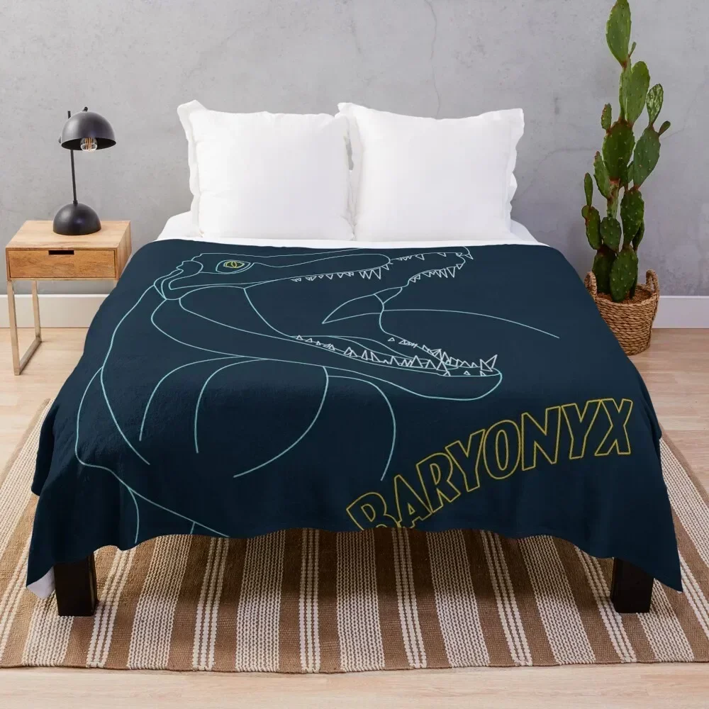 

Baryonyx lineart Throw Blanket Sleeping Bag Plaid on the sofa Flannels halloween Blankets