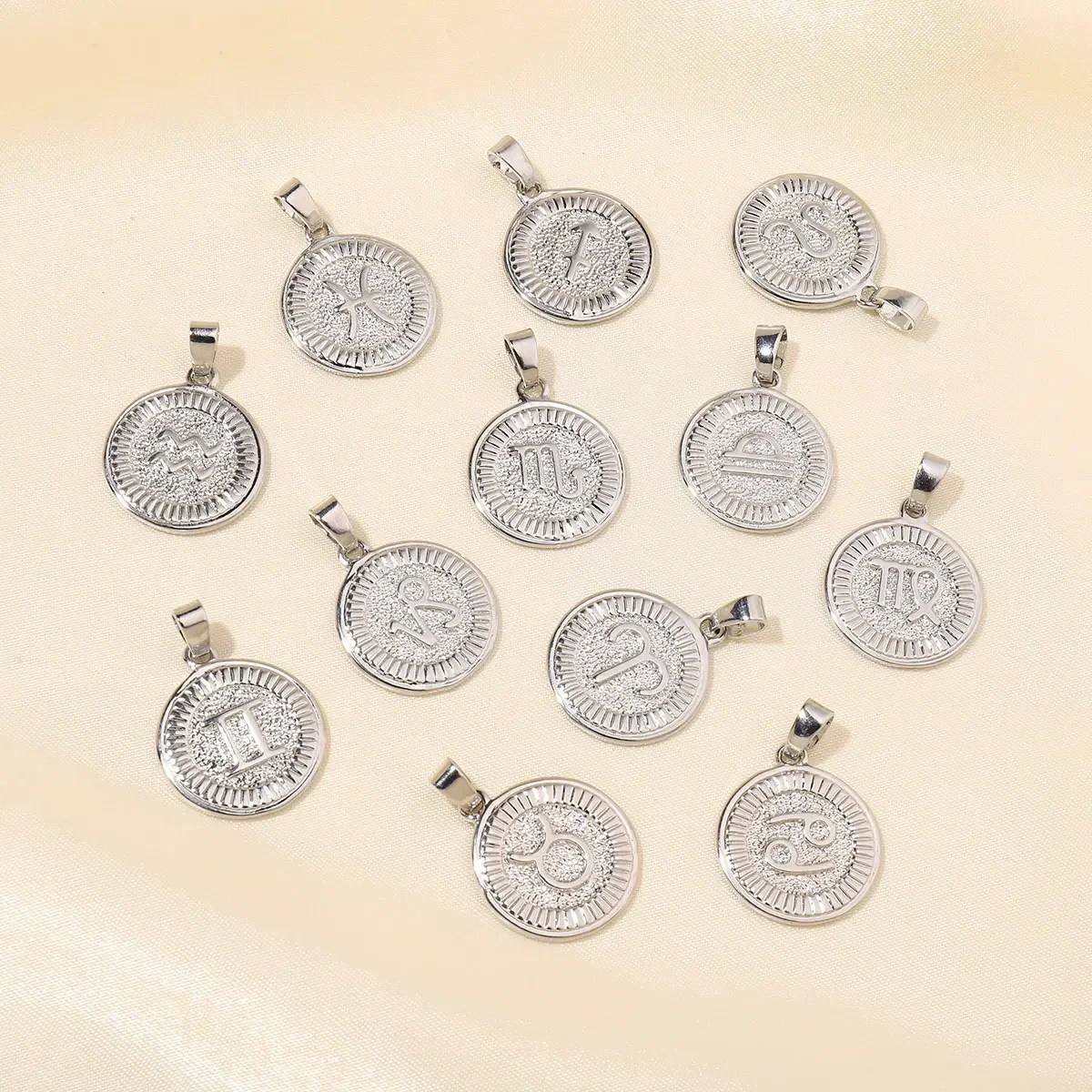 5Pcs/Lot Fashion High Qualiry Twelve Zodiac Pendants Copper Aries Charms for Necklace DIY Jewelry  Wholesal