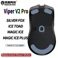 UnusualWaySports Mouse Skates Feet Viper V2 Pro Cambered Surface PTFE Anti Collapse Magic Ice Black Silver Fox