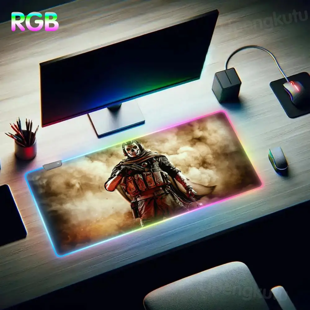 

C_call of D_duty M_modern W_warfare 2 Mouse Pad RGB Carros Para Escritorio Mouse Pad LED Large Desktop Pc Accessories