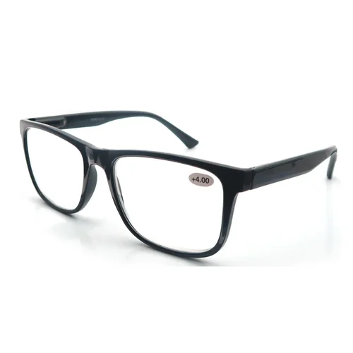 Gafas de lectura de gran tamaño para hombres y mujeres, montura rectangular, gafas para lectores de sol, bisagra de resorte, uso ligero con dioptrías + 1,0 - + 4,0