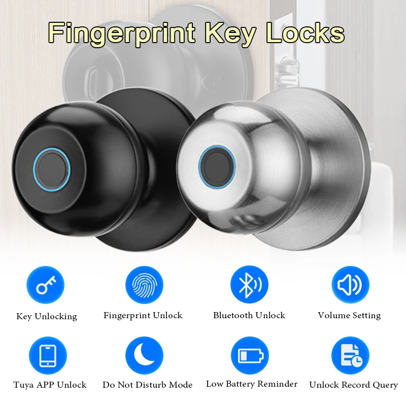 Tuya fechaduras de porta inteligentes, desbloqueio sem chave, fechadura com impressão digital, carga usb, bluetooth, fechadura eletrônica para portas de madeira em apartamentos