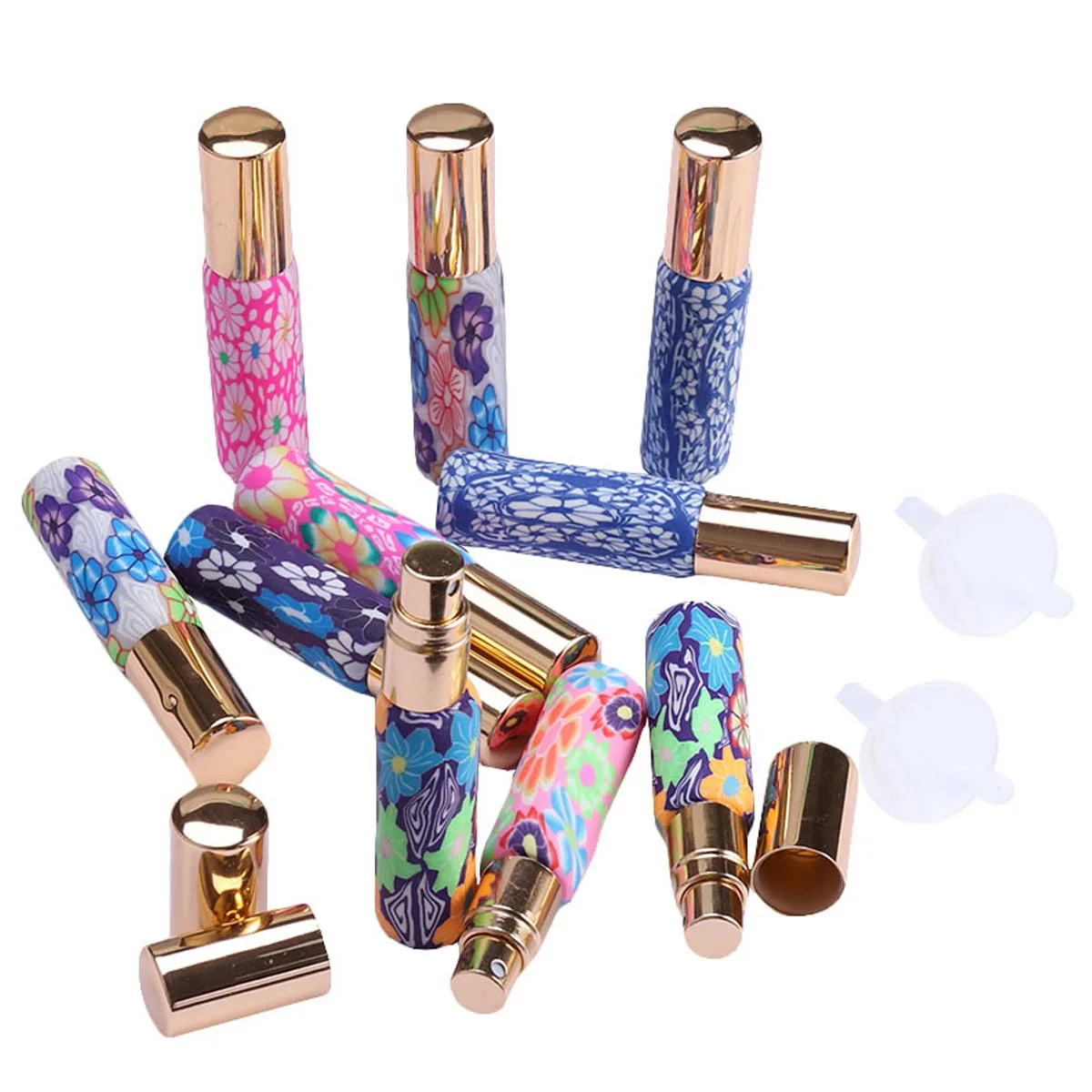 10pcs Empty Perfume Glass Travel Bottles Refillable Fine Mist Leakproof Portable For Essential Oil Perfume Spray Bottle Glass