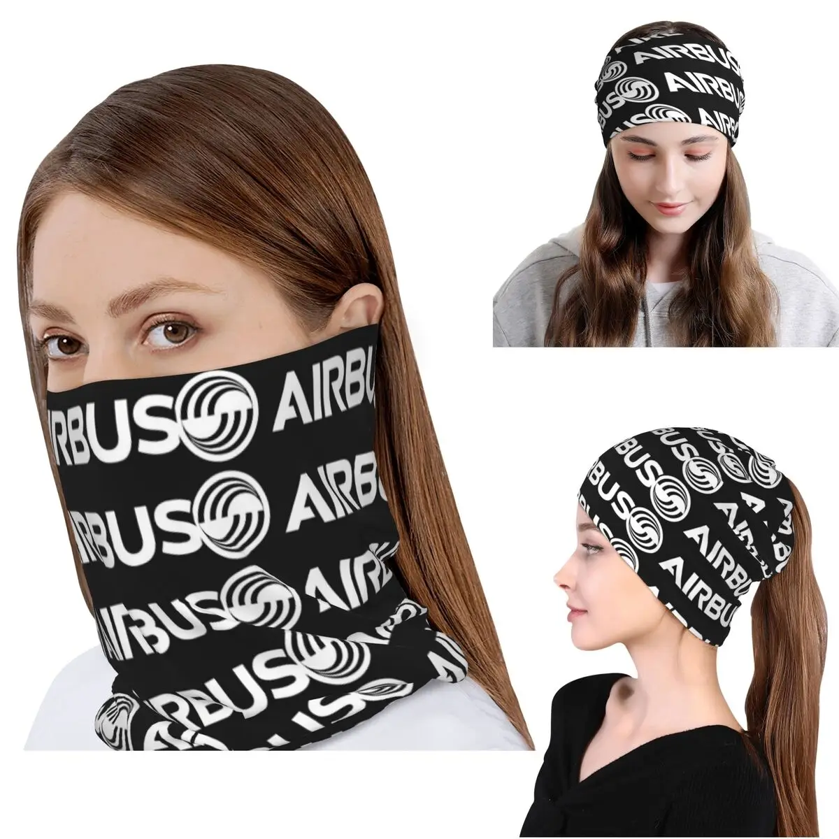 

Airbus Logo White Bandana Neck Cover Wrap Scarf Warm Cycling Scarf Beanies Hat for Men Women Adult Breathable