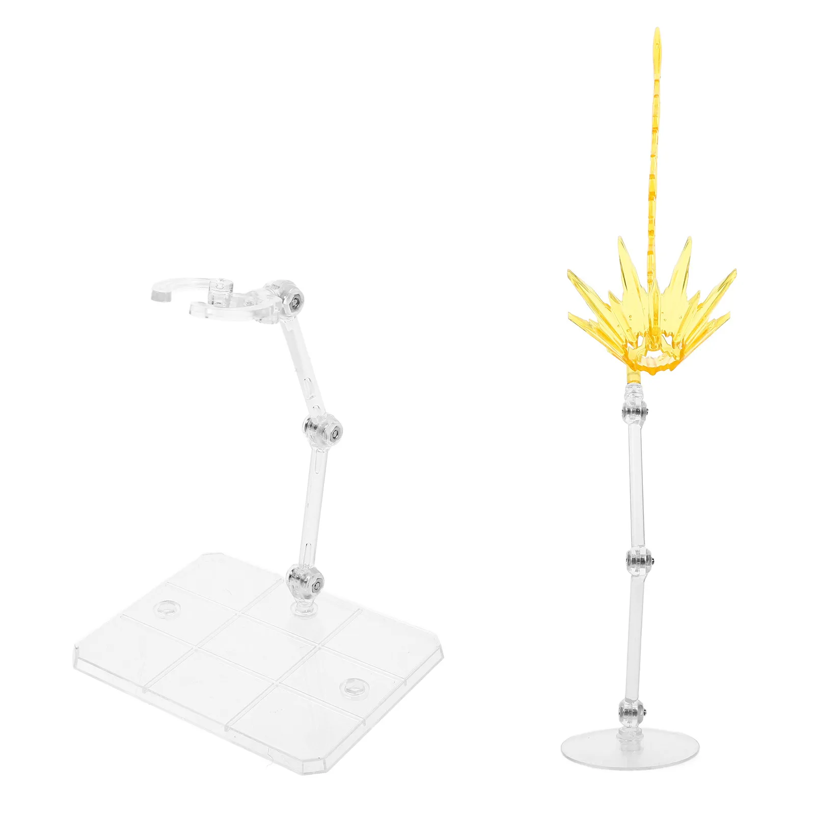 2Pcs Plastic Effect Display Stand For Desktop Figure Display Fan Adjustable Clear