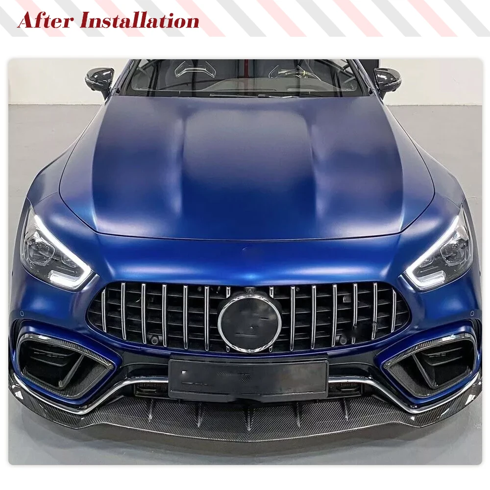 Carbon Fiber Car Fog Light Air Vent Trims For Mercedes Benz GT43 GT50 GT53 GT63 AMG 2019-2022 Front Bumper Canards Frame Cover